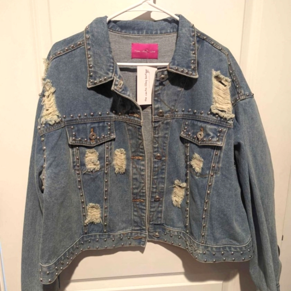 NWT Studded Denim Jacket